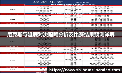 尼克斯与雄鹿对决前瞻分析及比赛结果预测详解