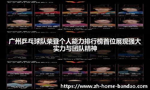 广州乒乓球队荣登个人能力排行榜首位展现强大实力与团队精神